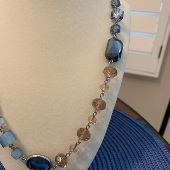 Shades of Blue and Gold Sparkle Necklace by Chico's - Picture 4 of 7